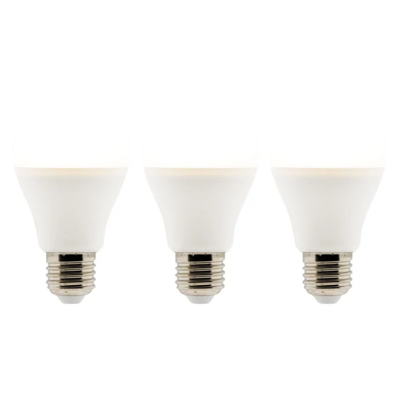 Lot de 3 ampoules LED E27 6W - Blanc chaud - 470lm 2700K - Zenitech