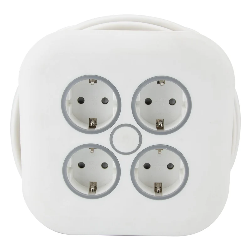 Enrouleur domestique 4 prises Schuko 7m - Blanc - Zenitech