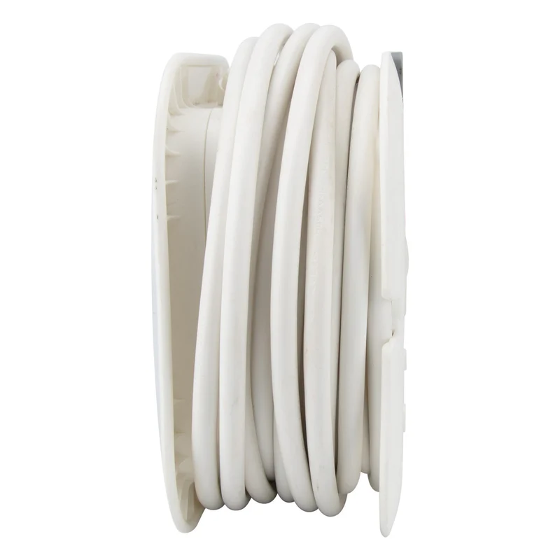 Enrouleur domestique 4 prises Schuko 7m - Blanc - Zenitech