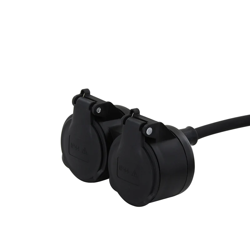 Prolongateur Schuko double tête - IP44 - Chacon