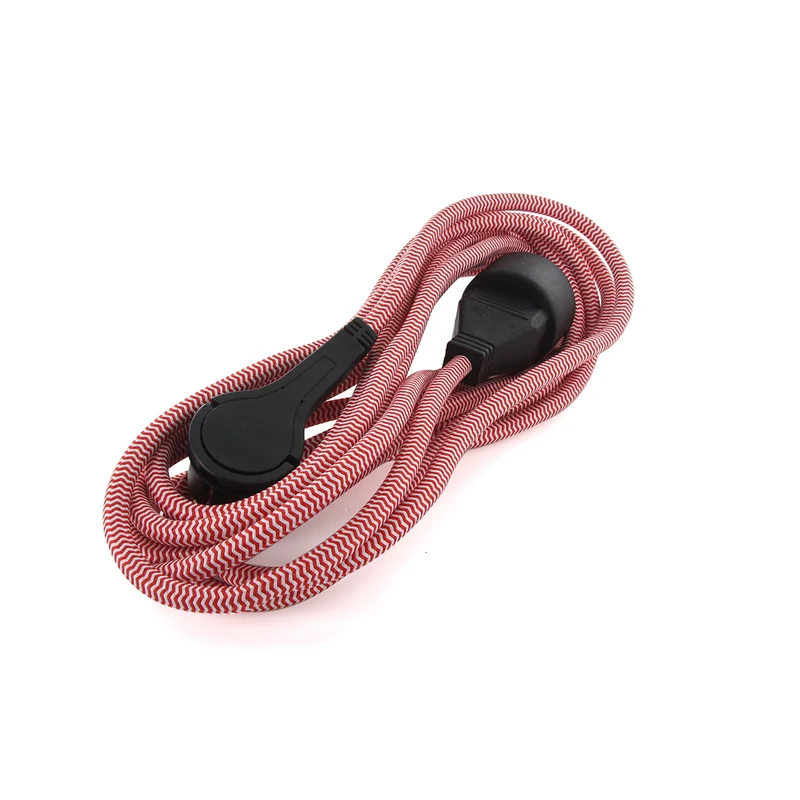 Prolongateur textile Schuko fiche plate - Chacon