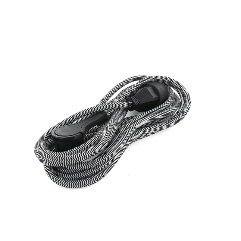 Prolongateur textile prise FR - fiche plate - Chacon