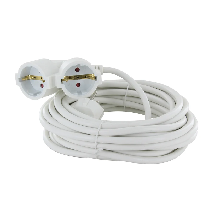Prolongateur Schuko double tête - blanc - Chacon