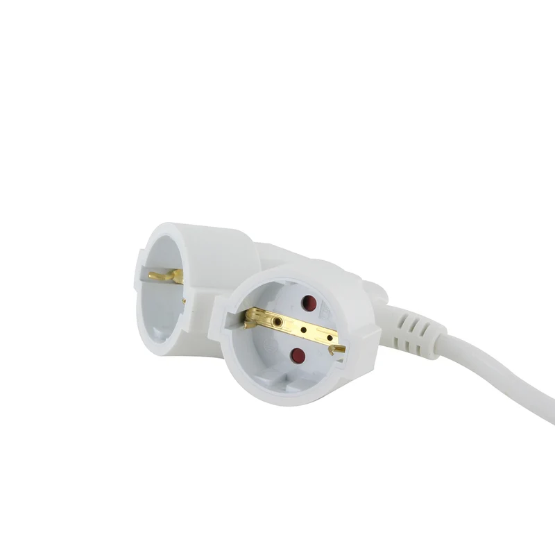 Prolongateur Schuko double tête - blanc - Chacon