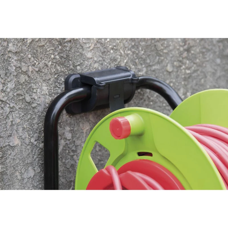 Enrouleur H05VV-F 4 prises 3G1mm² 25m + coupe-circuit + support - Zenitech