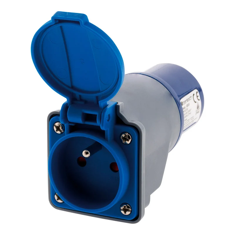 Lot de 4 adaptateurs compact sans câble femelle 16A 2P+T en mâle CEE17 pour camping, nautisme - Zenitech