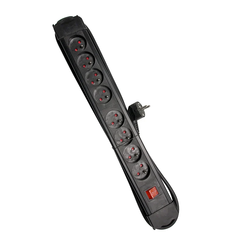Multiprise 16A + interrupteur - 1,5 m - noir - Chacon