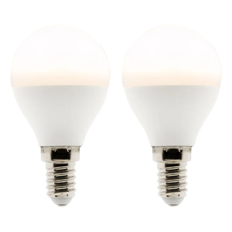 Lot de 2 ampoules LED Sphérique 5W E14 400lm 2700K - Zenitech