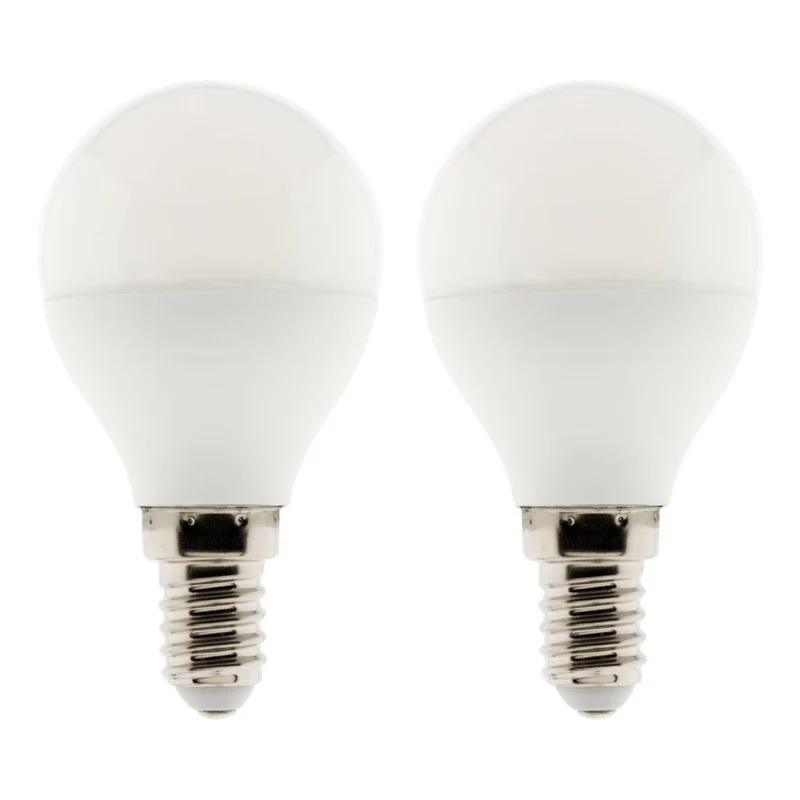 Lot de 2 ampoules LED Sphérique 5W E14 400lm 2700K - Zenitech