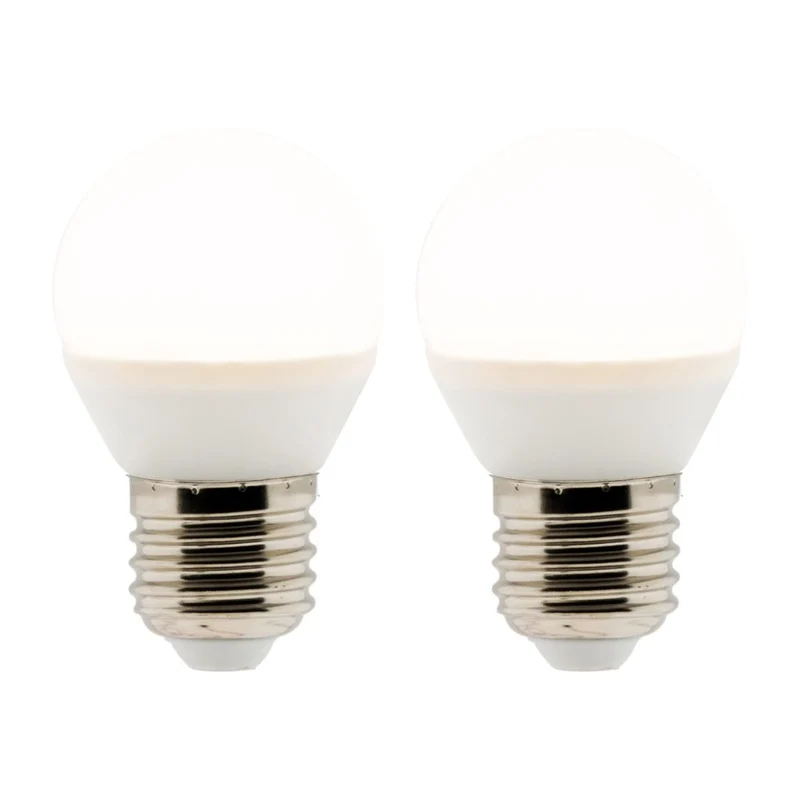 Lot de 2 ampoules LED sphériques E27 5W - Blanc chaud - 400lm 2700K - Zenitech
