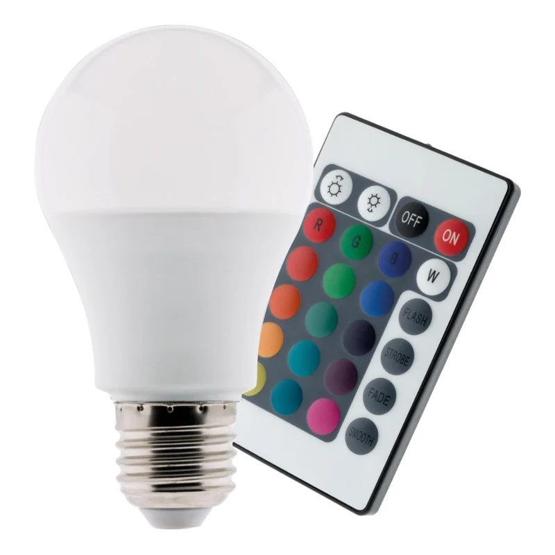 Ampoule LED 7,5W E27 de couleurs RGB avec télécommande - Zenitech