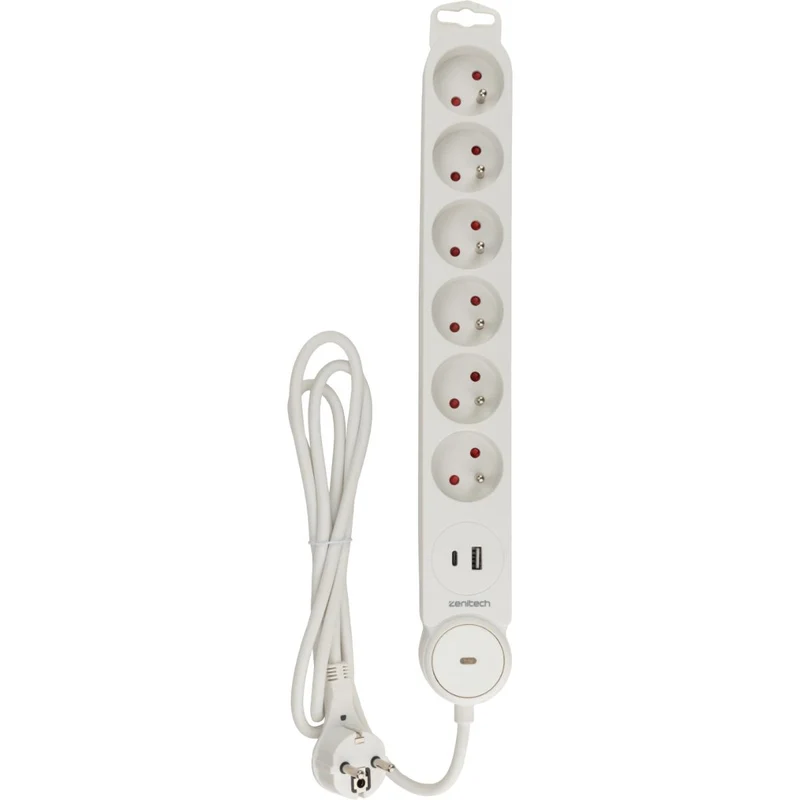 Bloc multiprise Iota 16A + interrupteurs + USB A+C - Zenitech