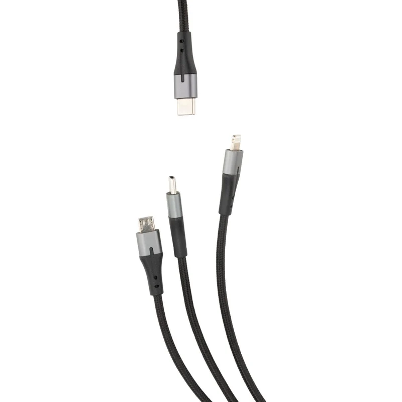 Triple câble USB-C, Lightning, Micro-USB - 1m - Zenitech