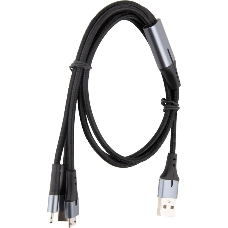 Câble USB triple tête USB-A+C câble 1m - Zenitech