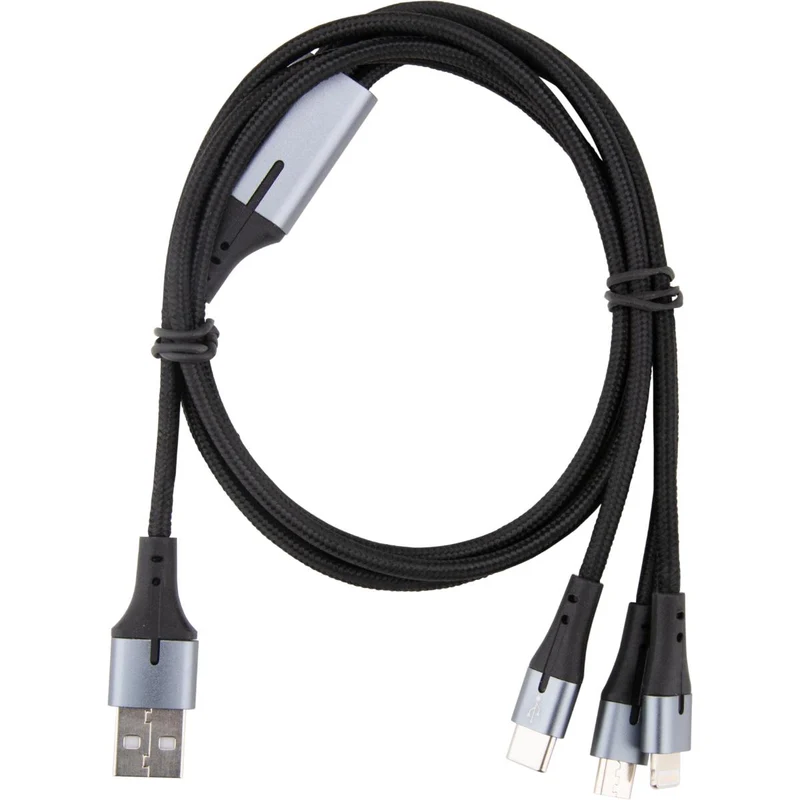 Câble USB triple tête USB-A+C câble 1m - Zenitech