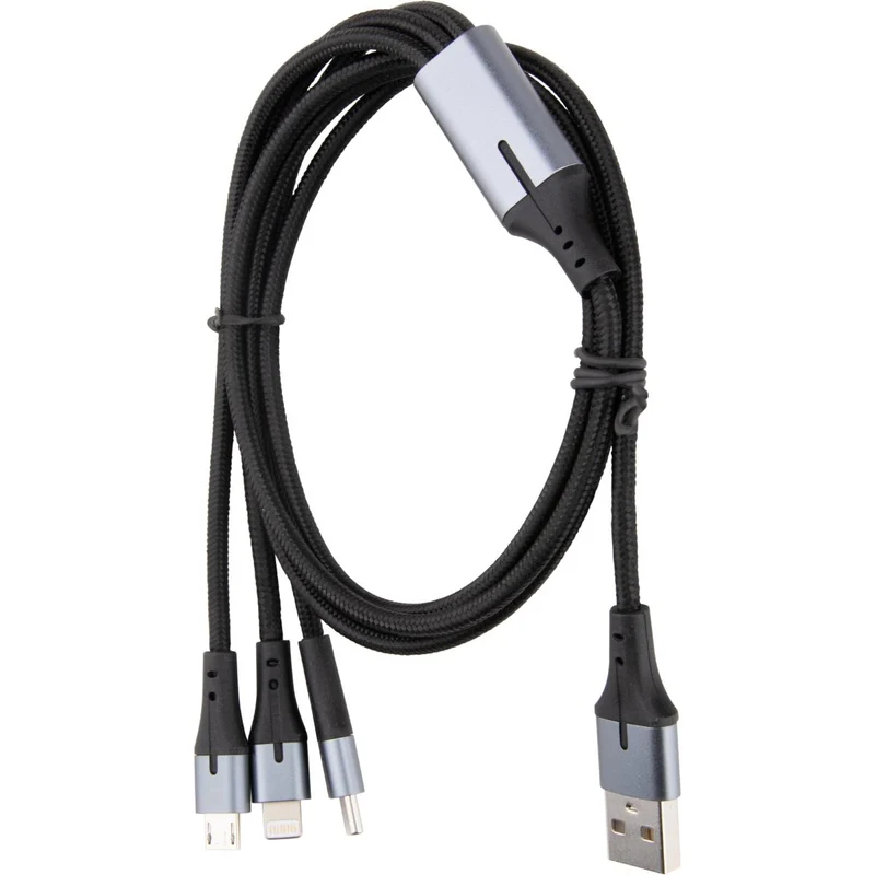 Câble USB triple tête USB-A+C câble 1m - Zenitech