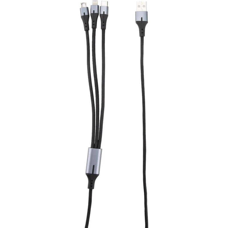 Câble USB triple tête USB-A+C câble 1m - Zenitech