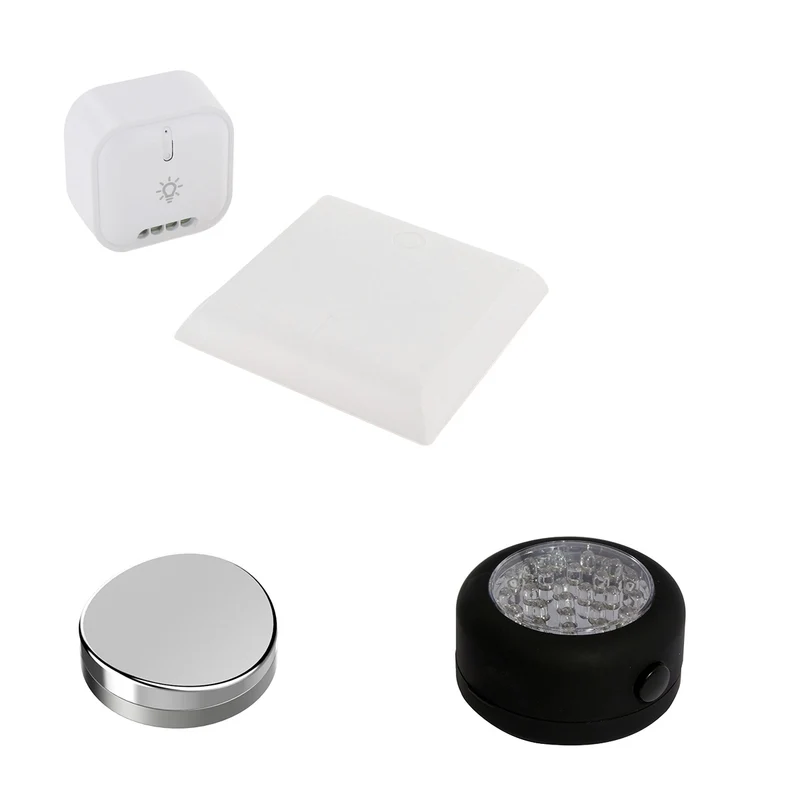 LED ronde magnétique 60lm + module d'éclairage On/Off sans fil + interrupteur Smart Pebble - DiO