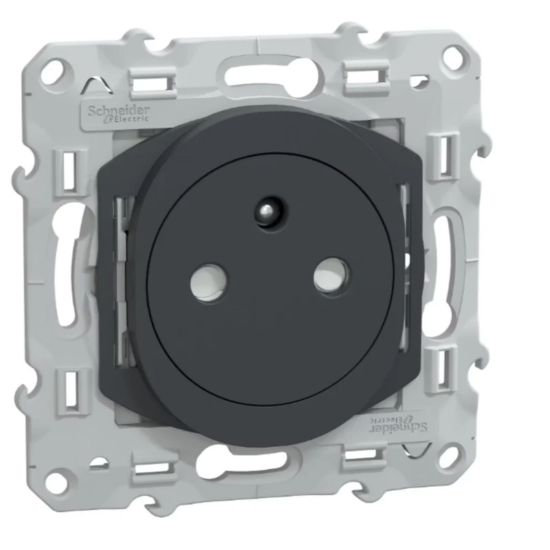 Prise affleurante 2P+T 16A bornes auto - Ovalis - Schneider