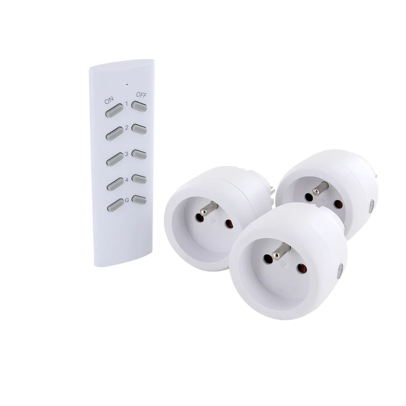 Set de 3 prises On/Off + télécommande - Chacon