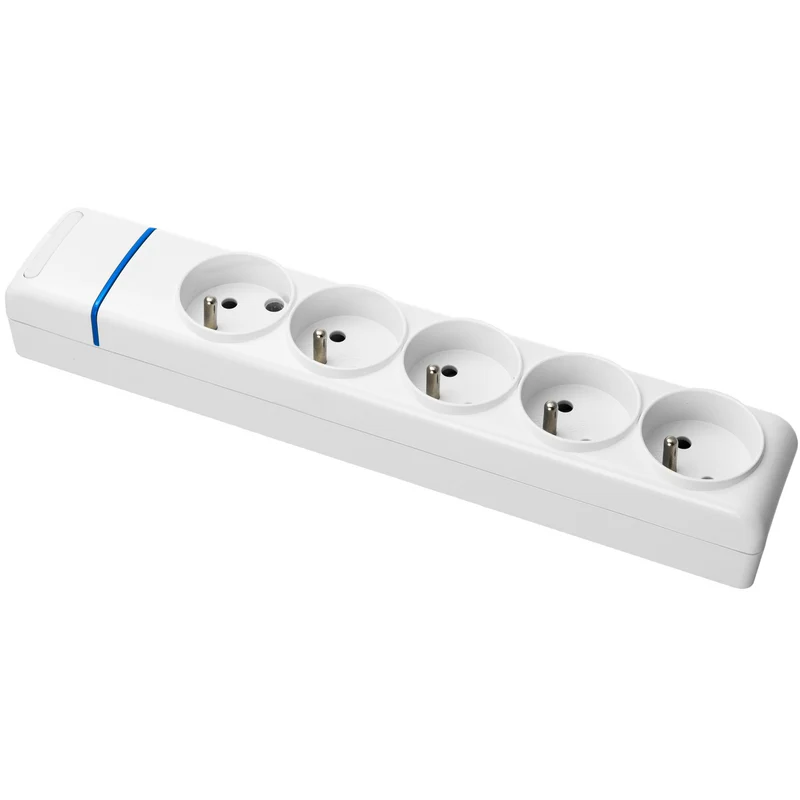Multiprise Blanche 5 prises 2P+T 16A - Solera
