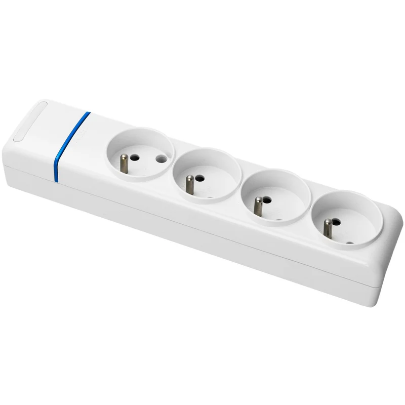 Multiprise Blanche 4 prises 2P+T 16A - Solera