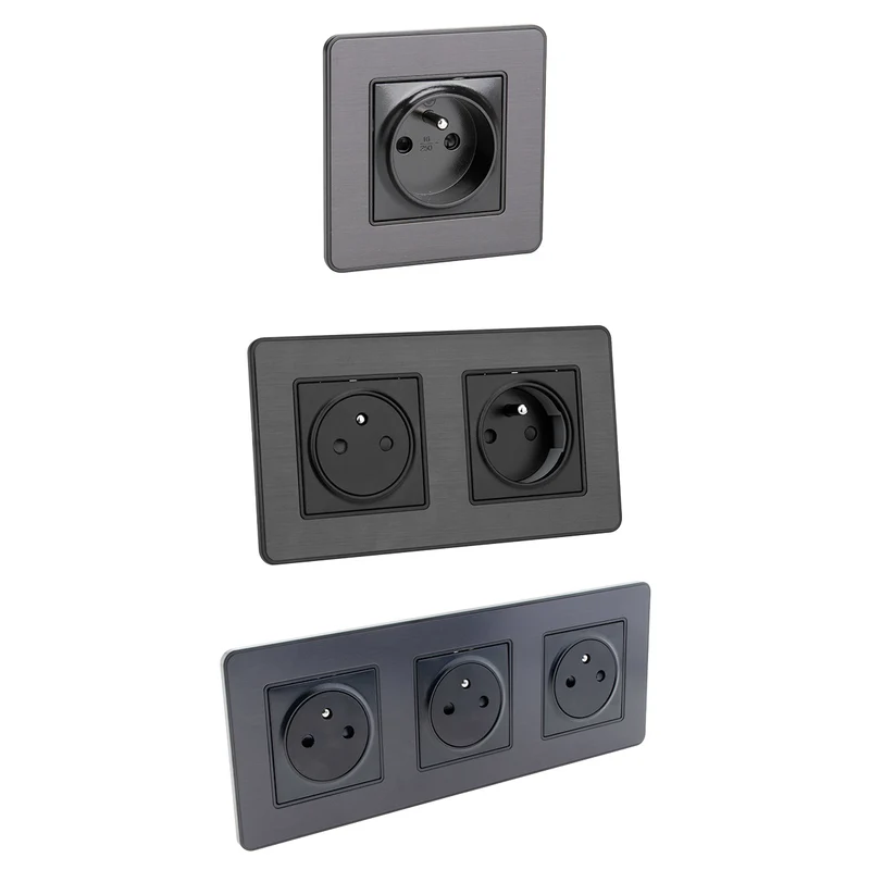 Set de 3 prises 2P+T simple, double et triple - Zenitech