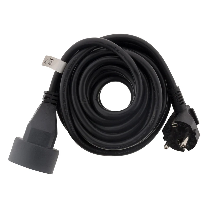 Lot de 6 prolongateurs 16A 2P+T HO5VV-F 3G1,5mm² - noir 3m - Zenitech
