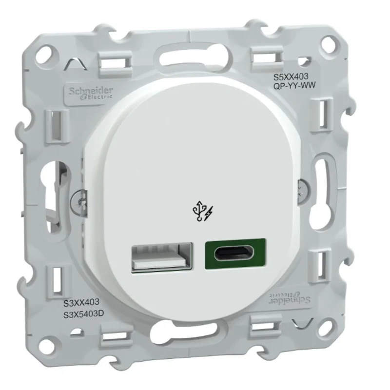 Chargeur USB A 7,5W + C 45W type C - Ovalis Schneider