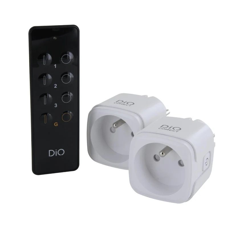 Set de 2 prises Wi-Fi + ra avec télécommande - 3000W - DiO