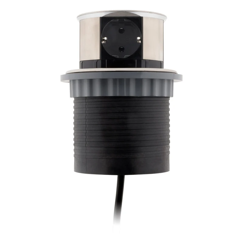 Multiprise encastrable Schuko 3 prises + 2 USB-A - Blanc/Noir - Otio