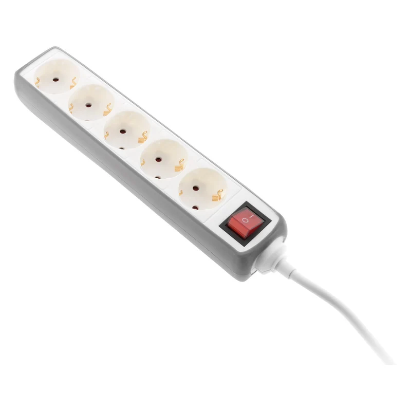 Multiprise 5 prises Schuko 16A + interrupteur - Zenitech