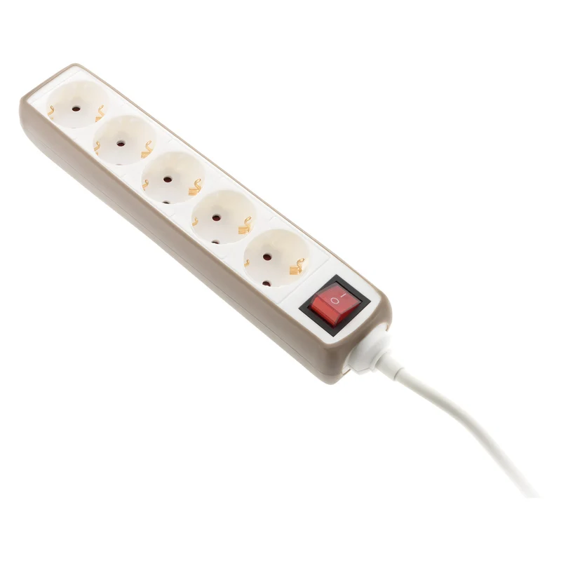 Multiprise 5 prises Schuko 16A + interrupteur - Zenitech