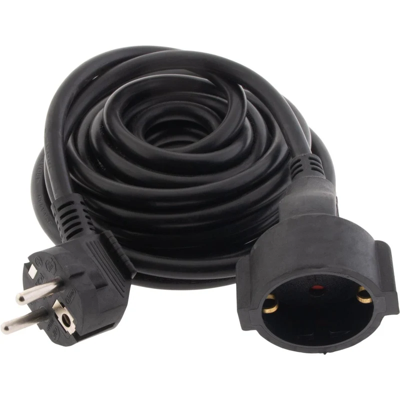 Rallonge Schuko HO5VV-F 3G1,5mm² 10m - noir - Zenitech