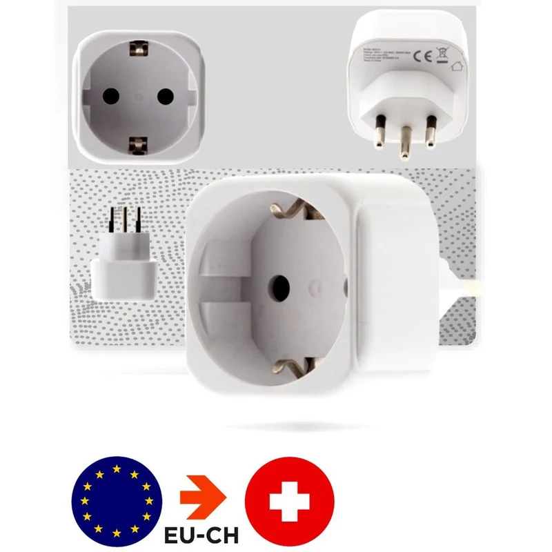 Adaptateur voyage Suisse/Liechtenstein/UE - Zenitech