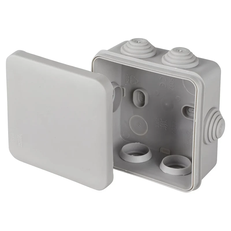 Boîte de dérivation étanche carrée - 80x80mm - Mureva - Schneider