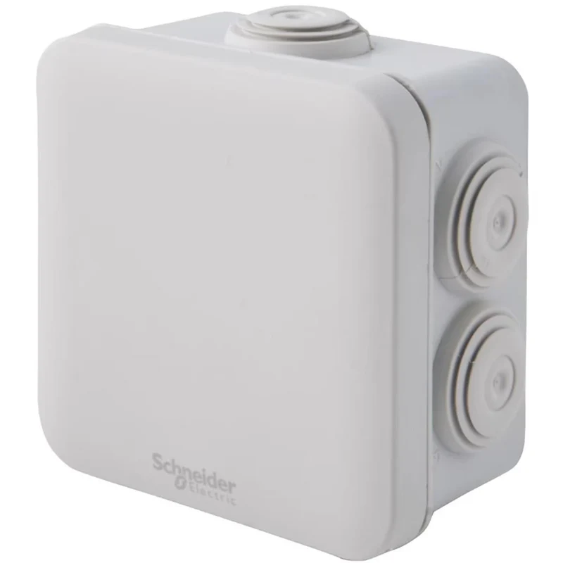 Lot de 5 boîtes dérivation étanche IP55 80x80x45 mm Grises - Schneider
