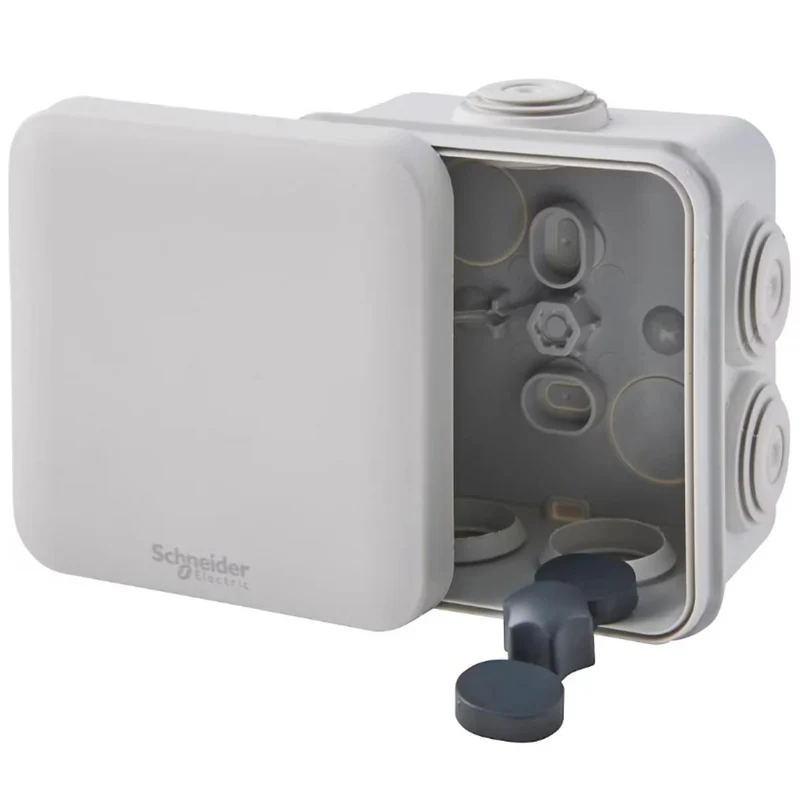 Lot de 5 boîtes dérivation étanche IP55 80x80x45 mm Grises - Schneider