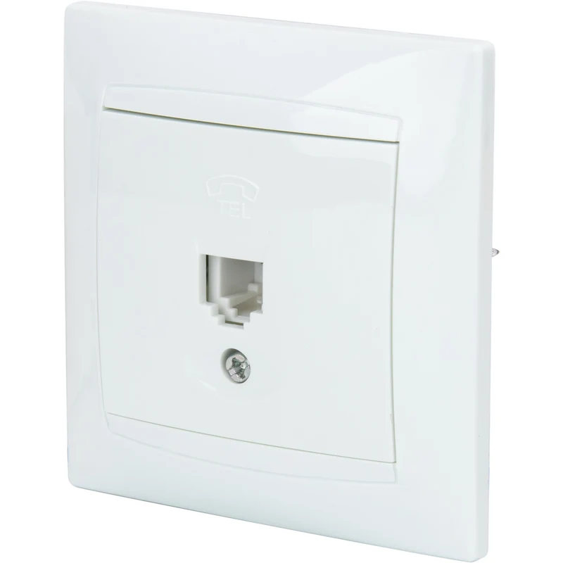 Prise RJ11 encastrée Zyna - Blanc - Zenitech