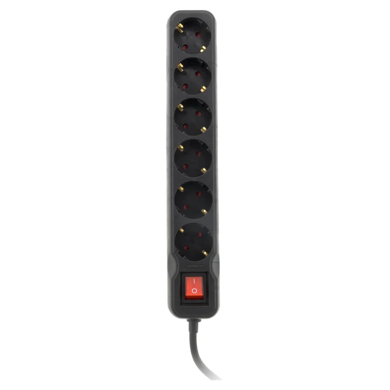 Multiprise Schuko + interrupteur 16A - noir - Zenitech