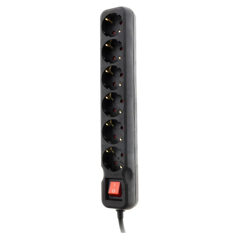 Multiprise Schuko + interrupteur 16A - noir - Zenitech