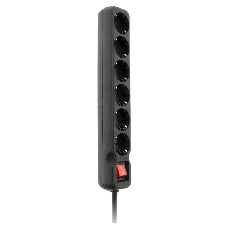 Multiprise Schuko + interrupteur 16A - noir - Zenitech
