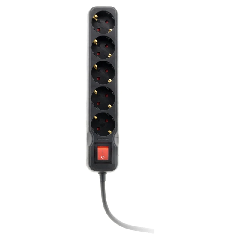 Multiprise Schuko + interrupteur 16A - noir - Zenitech