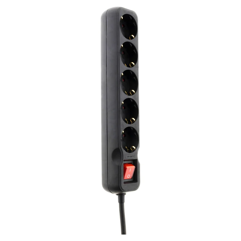 Multiprise Schuko + interrupteur 16A - noir - Zenitech