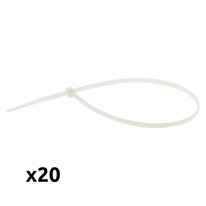 Lot de 20 colliers câblage 3,6x 300mm - Transparents - Zenitech