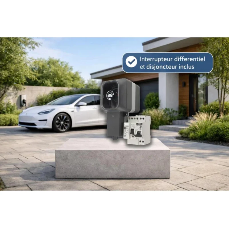 Prise renforcée Easy Charge 3,6 kW IP55 + interrupteur différentiel + disjoncteur - Protec