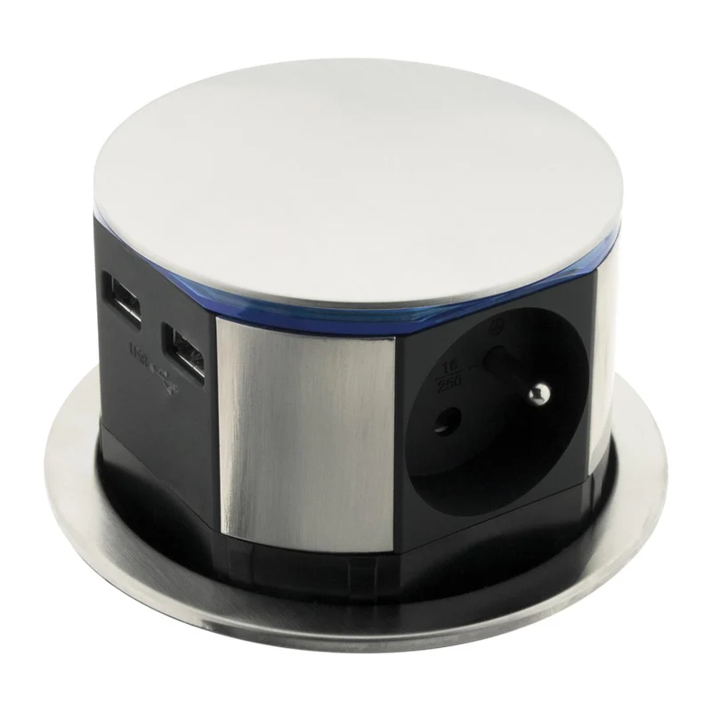 Bloc multiprise encastrable 16A + câble USB OFFERT - Otio