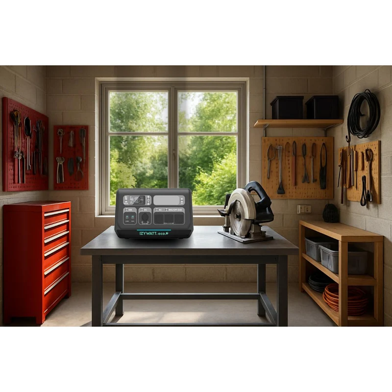 Station électrique portable IZYWATT.eco 2048Wh / 2200W + fonction injection réseau réglable 0-800W