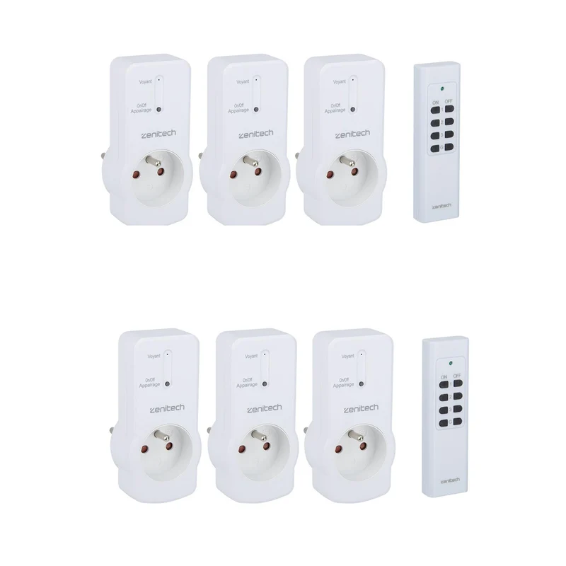 Pack de prises télécommandées - blanc - Zenitech