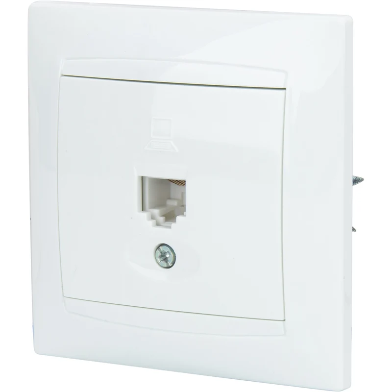 Prise RJ45 encastrée Zyna - Blanc - Zenitech